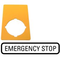Szyld do przycisku M22-PV, Emergency Stop, M22-XZK-GB99, żółty RMQ-Titan M22 | 216472 Eaton