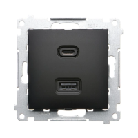 Ładowarka USB C+A (moduł), 30W, 230V, czarny Simon 54 | DEC2CAQ.01/49 Kontakt Simon