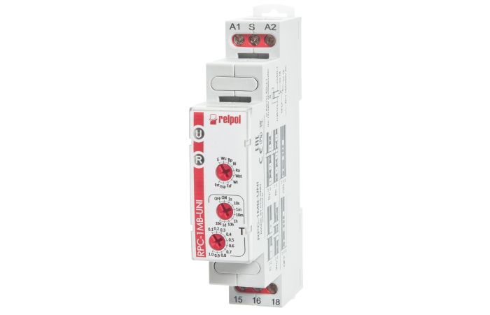Przekaźnik czasowy wielofunkcyjny, uniwersalne napięcie zadziałania 12…240 V AC/DC RPC-1MA-UNI | 863181 Relpol