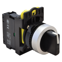 Przełącznik pokrętny, trzystanowy, powr. sprężyn. z lewej 2×NO, 5A/230V AC-15, IP65(1szt) | NYK3-S33BK Tracon