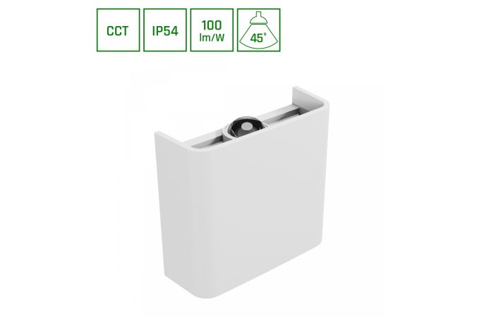 Oprawa na elewację LUNARIX 1 2W CCT 3000/4000/6000K 230V IP54 RA90 110x100x40mm biała góra/dół | SLIP007016 Wojnarowscy