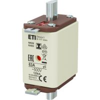 Wkładka bezpiecznikowa (topikowa) NH00/I 63A gG 500V zwłoczna / Zaczepy izolowane | 004192212 Eti