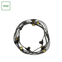 Girlanda ogrodowa 10 punktów świetlnych 250V IP44 5000mm czarna łączona | WOJ+16821 Wojnarowscy