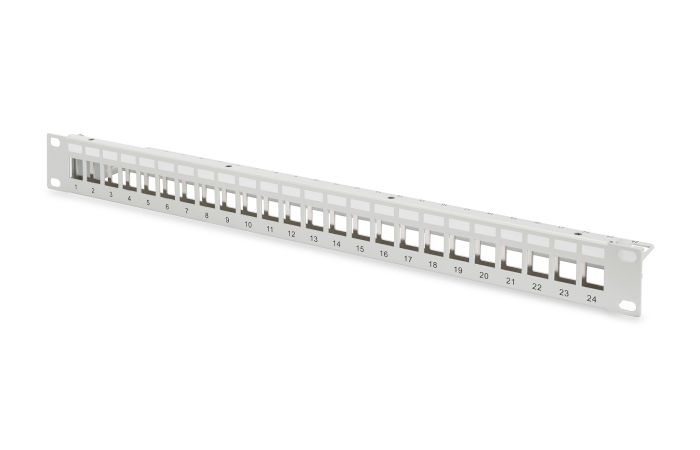 Patch-panel pusty 19 24x keystone 1U, szary (RAL 7035) | DN-91410 Assmann