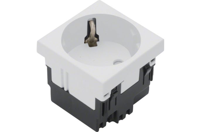 Gniazdo Schuko 33st. 1-krotne 45x45mm bezhalogenowe biały, Tehalit.GB-EG | ESR1339010 Hager