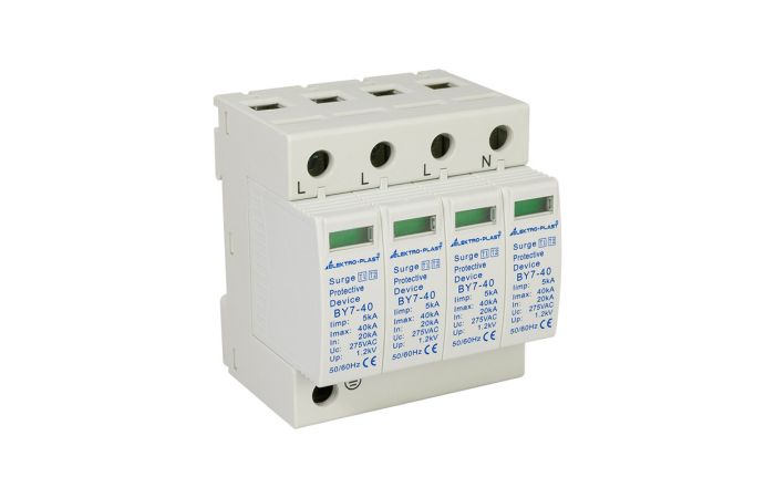 Ogranicznik przepięć B+C 4P (T1+T2 AC) BY7-40/4-275 TYP1+2 275V AC 5KA IP20 | 87.785 Elektro-Plast Opatówek