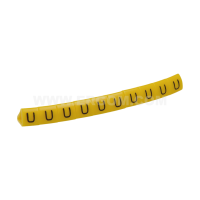 Oznacznik przewodów OZ-1/U, litera U, żółty (opak 100szt) | E04ZP-01020204300 Ergom