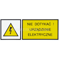 Tabliczka TZO 74X210S napis: NIE DOTYKAĆ! URZĄDZENIE ELEKTRYCZNE | E04TZ-01011230100 Ergom