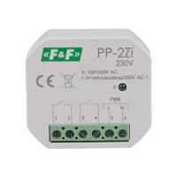 Przekaźnik elektromagnetyczny, 2Z 16A, montaż podtynkowy, U=100-265V AC,styk:2Z 16A (160A/20ms) | PP-2Zi-230V F&F