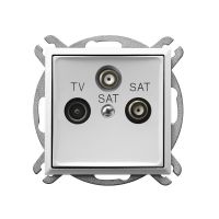 Gniazdo antenowe RTV-SAT z dwoma wyjściami SAT 1,5dB, białe, Aria | GPA-U2S/m/00 Ospel