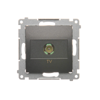 Gniazdo antenowe TV pojedyncze (moduł). Do instalacji indywidualnych, antracyt DAK1.01/48 Simon 54 | DAK1.01/48 Kontakt Simon