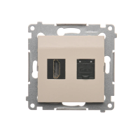 Gniazdo HDMI + RJ45 kat.6. (moduł), kremowy DGHRJ45.01/41 Simon 54 | DGHRJ45.01/41 Kontakt Simon