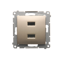 Ładowarka 2 x USB (moduł), 2.1 A, 5V DC, 230V, złoty mat DC2USB.01/44 Simon 54 | DC2USB.01/44 Kontakt Simon