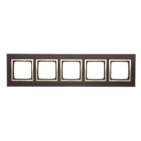 Ramka pięciokrotna Nature-Drewno, ZłoteE Wenge, IP20/IP44 DRN5/85 Simon 54 Nature | DRN5/85 Kontakt Simon