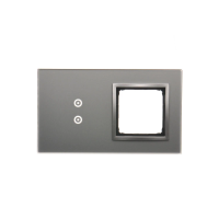 Panel dotykowy S54, 2 moduły, 2 pola dotykowe pionowe + 1 otwór na osprzęt S54, srebrna mgła | DSTR230/71 Kontakt Simon