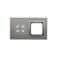Panel dotykowy S54 Touch, 2 moduły, 4 pola dotykowe + 1 otwór na osprzęt S54, srebrna mgła | DSTR240/71 Kontakt Simon