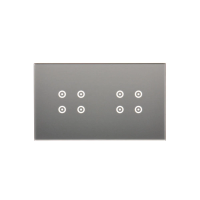 Panel dotykowy S54 Touch, 2 moduły, 4 pola dotykowe, + 4 pola dotykowe, srebrna mgła DSTR244/71 | DSTR244/71 Kontakt Simon