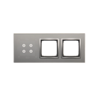Panel dotykowy 3 moduły, 4 pola dotykowe + 2 otwory na osprzęty S54, srebrna mgła Touch DSTR3400/71 | DSTR3400/71 Kontakt Simon