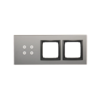 Panel dotykowy 3 moduły, 4 pola dotykowe + 2 otwory na osprzęty S54, burzowa chmura Touch | DSTR3400/72 Kontakt Simon