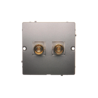Gniazdo głośnikowe pojedyncze, 1 kolumna głośnikowa (moduł), przekrój 6 mm2, stal inox BMGL2.02/21 | BMGL2.02/21 Kontakt Simon