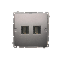 Gniazdo HDMI podwójne (moduł), stal inox BMGHDMI2.01/21 Simon Basic | BMGHDMI2.01/21 Kontakt Simon