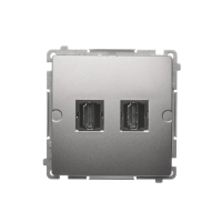 Gniazdo HDMI podwójne (moduł), satynowy BMGHDMI2.01/29 Simon Basic | BMGHDMI2.01/29 Kontakt Simon