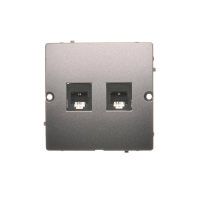 Gniazdo telefoniczne RJ11 podwójne (moduł), stal inox BMTF2.02/21 Simon Basic | BMTF2.02/21 Kontakt Simon
