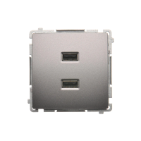 Ładowarka 2xUSB 2,1A 5VDC, inox BMC2USB.01/21 Simon Basic | BMC2USB.01/21 Kontakt Simon