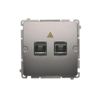 Gniazdo światłowodowe / optyczne podwójne SC/APC (moduł), stal inox BMGS2.01/21 Simon Basic | BMGS2.01/21 Kontakt Simon