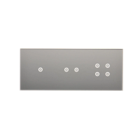 Panel dotykowy S54, 3 moduły, 1 pole dotyk.+2 pola dotyk. poziom+4 pola dotyk., srebrna mgła | DSTR3124/71 Kontakt Simon