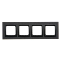 Ramka 4-krotna Nature-Metal, INOX DARK, IP20/IP44* (*IP44-należy zastosować zestaw uszczelek DUN4) | DRN4/83 Kontakt Simon