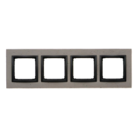 Ramka 4-krotna Nature-Beton, czarny charakter, IP20/IP44* (*IP44-należy zastosować uszczelkę ramki D | DRN4/98 Kontakt Simon