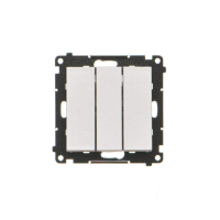 Przycisk potrójny z podświetleniem LED (moduł) 10 AX, 250 V~, szybkozłącza, Aluminium mat Simon 55 | TP31L.01/143 Kontakt Simon