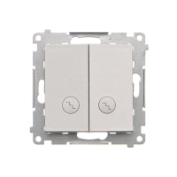 Łącznik schodowy podwójny z podświetl (moduł) 10AX 250V szybkozłącza Aluminium mat Simon 55 | TW6/2L2.01/143 Kontakt Simon