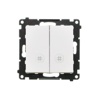 Łącznik krzyżowy podwójny z podświetleniem (moduł) 10 AX, 250 V~, szybkozłącza, Biały mat Simon 55 | TW7/2L2.01/111 Kontakt Simon