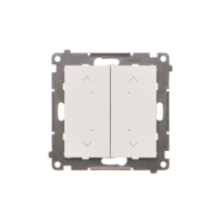 Łącznik/przycisk roletowy podwójny, elektroniczny (moduł), Jasnoszary mat Simon 55 | TEZ2.01/114 Kontakt Simon