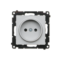 Gniazdko wtyczkowe b/u z przesłonami (moduł) 16A 250V, szybkozłącza, Aluminium mat Simon 55 | TG1CZ.01/143 Kontakt Simon