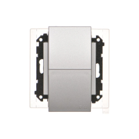 Gniazdo wtyczkowe podwójne IP44 z uszczelką (moduł) 16A 250V, szybkozłącza. Aluminium mat Simon 55 | TGZ2BMCZ.01/143 Kontakt Simon