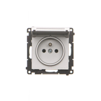 Gniazdo wtyczkowe IP44 bez uszczelki (moduł) 16A 250V, szybkozłącza. Aluminium mat Simon 55 | TGZ1BCUZ.01/143 Kontakt Simon