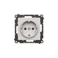 Gniazdo Schuko z przesłonami (moduł) 16 A, 250 V~, szybkozłącza, Aluminium mat Simon 55 | TGSZ1CZ.01/143 Kontakt Simon