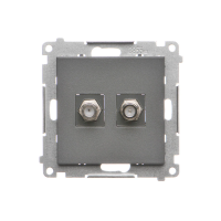 Gniazdo antenowe typu „F” podwójne (moduł). Do instalacji indywidualnych., Grafitowy mat Simon 55 | TASF2.01/116 Kontakt Simon
