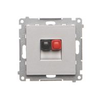 Gniazdo głośnikowe 1-krotne (moduł). Przekrój przewodów 2,5mm2, Aluminium mat Simon 55 | TGL1.01/143 Kontakt Simon