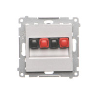 Gniazdo głośnikowe 2-krotne (moduł). Przekrój przewodów 2,5mm2, Aluminium mat Simon 55 | TGL2.01/143 Kontakt Simon