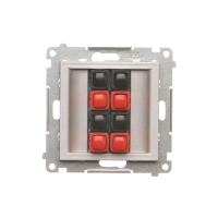 Gniazdo głośnikowe 4-krotne (moduł). Przekrój przewodów 2,5mm2, Aluminium mat Simon 55 | TGL4.01/143 Kontakt Simon