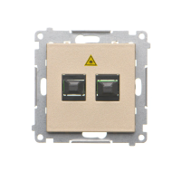 Gniazdo światłowodowe / optyczne podwójne SC/APC (moduł), Szampański mat Simon 55 | TGS2.01/144 Kontakt Simon