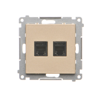 Gniazdo telefoniczne podwójne RJ12 (moduł), Szampański mat Simon 55 | TF2.01/144 Kontakt Simon