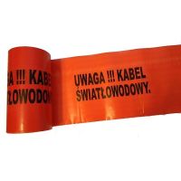 Taśma ostrzegawcza, oznaczeniowa 252 20cmx100m gr.0,08mm z nadr.UWAGA KABEL ŚWIATŁOWODOWY pomarań | PZ-2520016-20010Ś0 Anticor