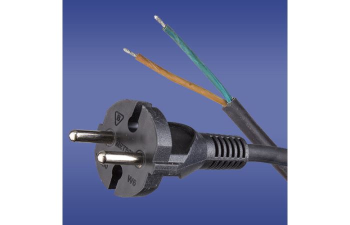 Przewód przylaczeniowy W-6 H05RR-F 2X1 (guma) dł.3,0m czarny | 51.913 Elektro-Plast Opatówek