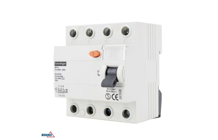 Wyłącznik różnicowoprądowy 63A 4P 30MA AC Schelinger | A03-K7-4-63-030 Bemko