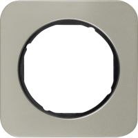 Ramka pojedyncza, stal szlachetna/czarny, R.1 | 10112104 Hager